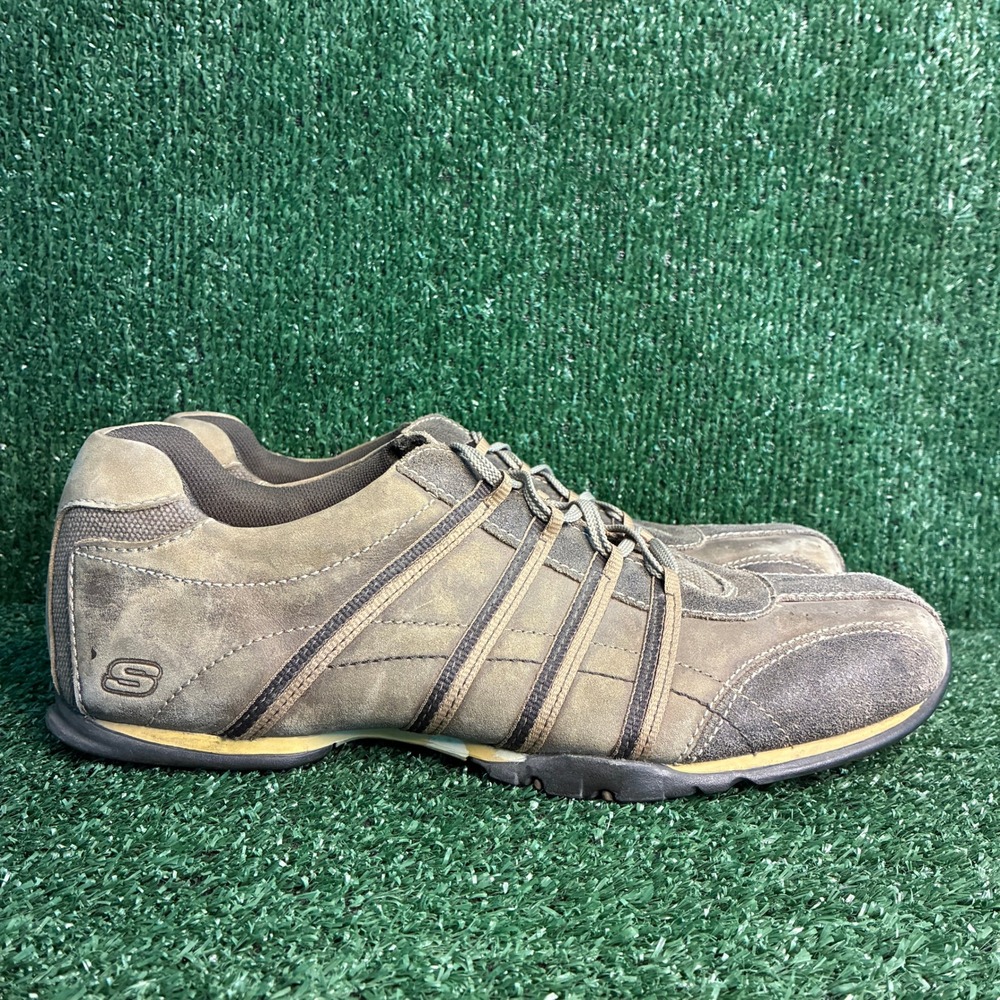 Skechers 60326 Leather Lace Up Casual Retro Gorpcore Sneakers Brown Mens Size 13